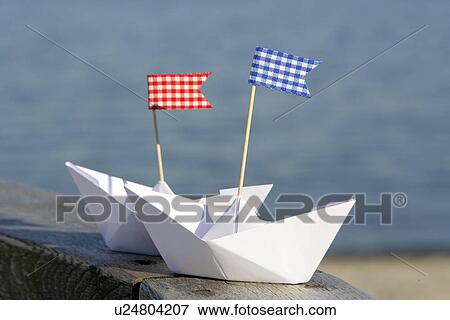 Stock Photo - Two paper boats. Fotosearch