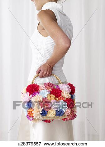 Stock Photo - Flowery handbag. Fotosearch