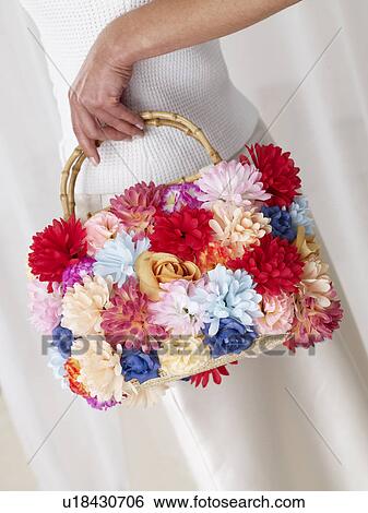 Flowery handbag View Large Photo Image Stock Photograph - Flowery handbag. Fotosearch