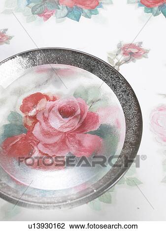 Plate with a flowery pattern View Large Photo Image Stock Image - Plate with a flowery pattern. Fotosearch