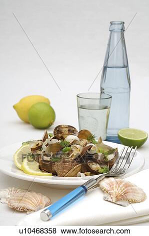 Stock Photo - Dish with mussels. Fotosearch