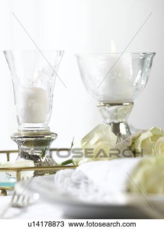 Stock Image - Two table lanterns. Fotosearch