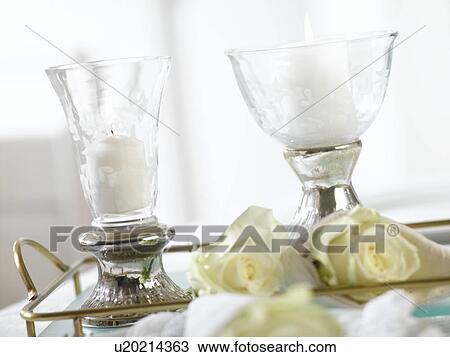 Stock Image - Two table lanterns. Fotosearch