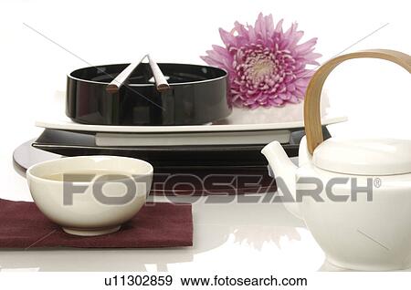 Asian tea set View Large Photo Image Stock Photo - Asian tea set. Fotosearch