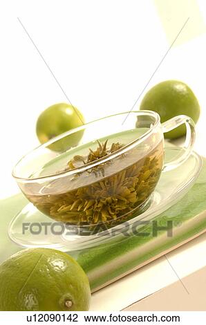 Stock Image - Cup of green tea. Fotosearch