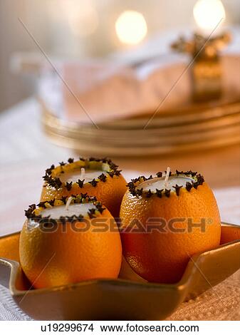 Orange clove candle View Large Photo Image Picture - Orange clove candle. Fotosearch