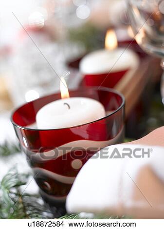 Picture - Red table lantern. Fotosearch