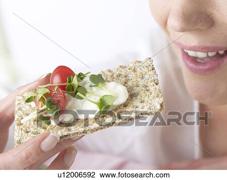Crispbread with cream cheese and tomatoe View Large Photo Image Stock Image - Crispbread with cream cheese and tomatoe. Fotosearch