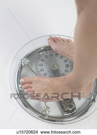 Woman on the bathroom scale, feet View Large Photo Image Picture - Woman on the bathroom scale, feet. Fotosearch