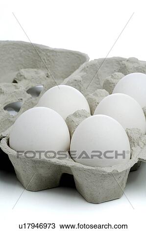 Stock Image - Eggs in egg carton. Fotosearch