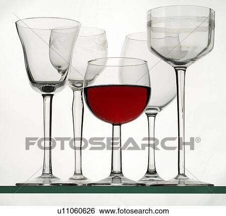 Stock Photograph - Different kinds of wine glasses. Fotosearch