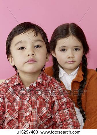 Asian boy and girl with plait View Large Photo Image Stock Image - Asian boy and girl with plait. Fotosearch