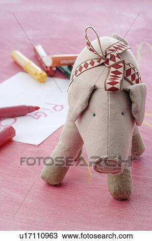 Stock Image - Fabric pig. Fotosearch
