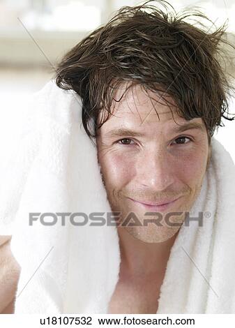 Man toweling himself View Large Photo Image Stock Image - Man toweling himself. Fotosearch