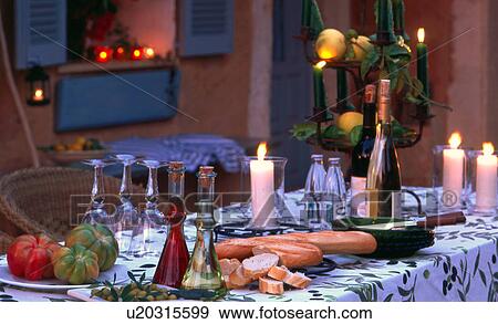 Table setting in southern ambience View Large Photo Image Stock Photo - Table setting in southern ambience. Fotosearch