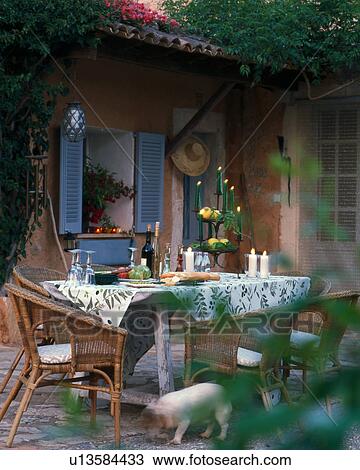 Twilight atmosphere - mediterranenan terrace View Large Photo Image Stock Image - Twilight atmosphere - mediterranenan terrace. Fotosearch