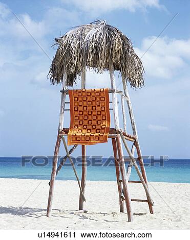 Stock Image - High seat on the beach. Fotosearch