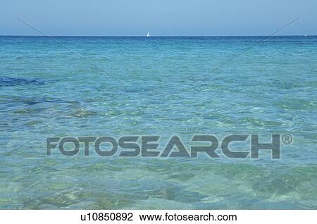 Stock Image - Ship and horizon. Fotosearch