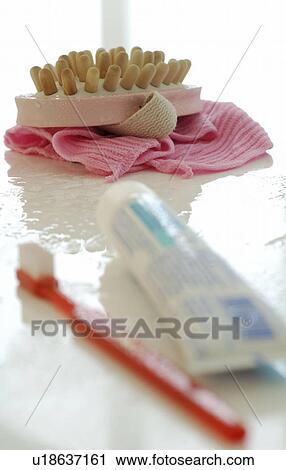 Stock Image - a brush for massaging an a toothbrush. Fotosearch