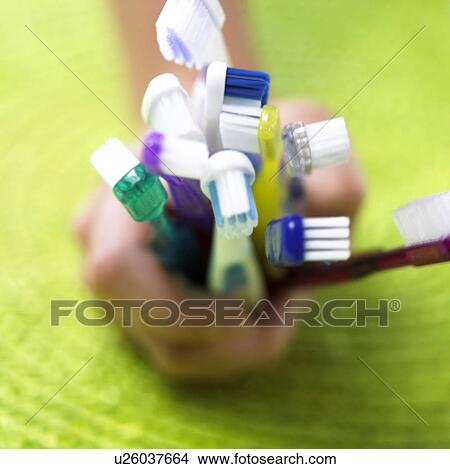 Picture - a handful toothbrushes. Fotosearch