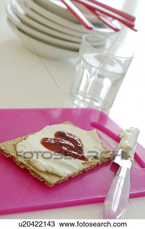 Stock Image - Crispbread with heart. Fotosearch