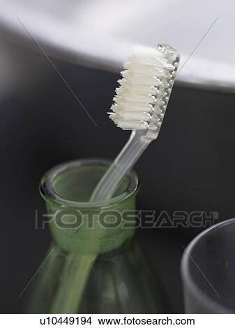Picture - close-up tooth brush. Fotosearch