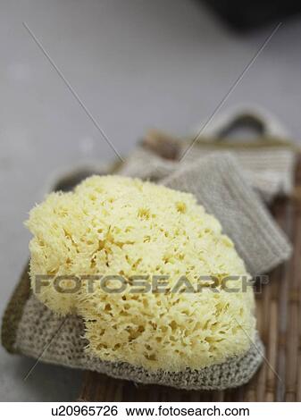 Stock Photograph - Sponge and massage band. Fotosearch