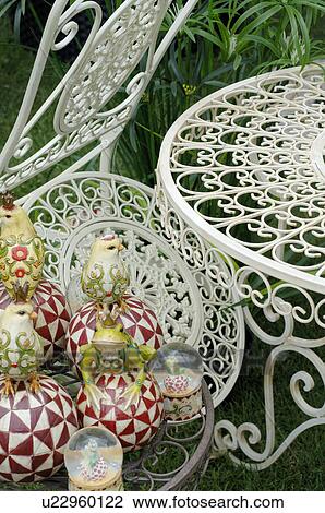 garden furniture made of metal View Large Photo Image Stock Image - garden furniture made of metal. Fotosearch