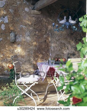 Picture - terrace place with pigeon. Fotosearch