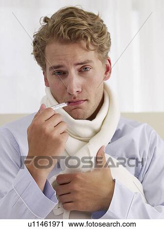 Stock Image - ill young man. Fotosearch