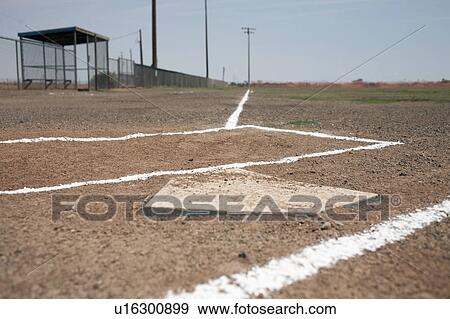 Stock Photo - Baseball home plate. Fotosearch