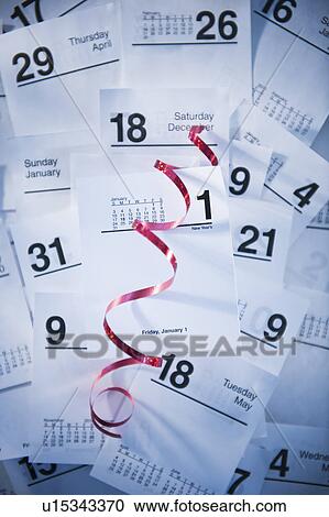 Calendar cards and red ribbon View Large Photo Image Stock Image - Calendar cards and red ribbon. Fotosearch