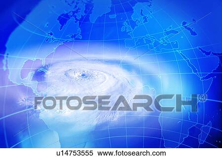 CGI of world map and hurricane clouds View Large Photo Image Stock Photography - CGI of world map and hurricane clouds. Fotosearch