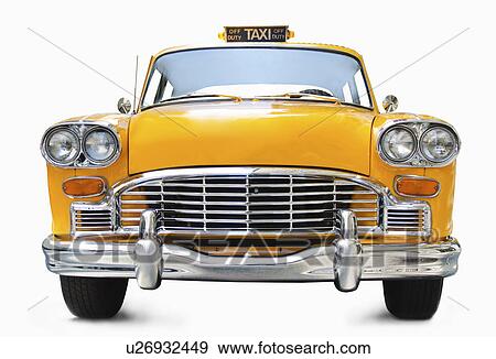 Stock Photo - Classic yellow cab on white background. Fotosearch