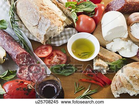 Close up of various italian food View Large Photo Image Stock Photography - Close up of various italian food. Fotosearch