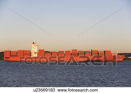 Stock Image - Container Ship. Fotosearch