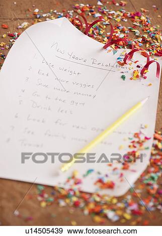 List of New Years resolutions View Large Photo Image Stock Photo - List of New Years resolutions. Fotosearch