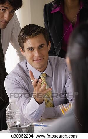 Picture - People at business meeting. Fotosearch