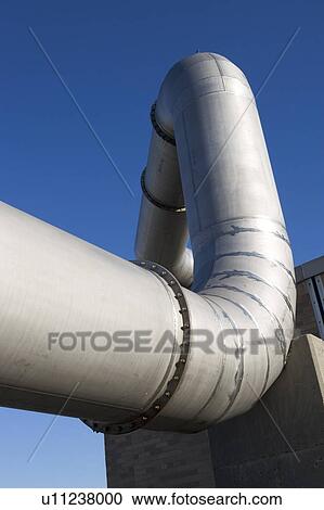 Stock Image - Pipes of water treatment plant. Fotosearch