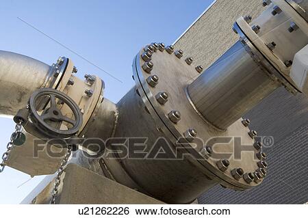 Pipes of water treatment plant View Large Photo Image Stock Photograph - Pipes of water treatment plant. Fotosearch