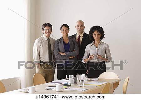 Portrait of business team in board room View Large Photo Image Stock Image - Portrait of business team in board room. Fotosearch