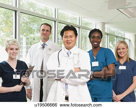 Portrait of doctors and nurses View Large Photo Image Stock Photograph - Portrait of doctors and nurses. Fotosearch