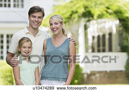 Portrait of family with daughter (10-11) View Large Photo Image Stock Photo - Portrait of family with daughter (10-11). Fotosearch