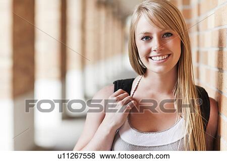 Portrait of female college student View Large Photo Image Stock Photo - Portrait of female college student. Fotosearch