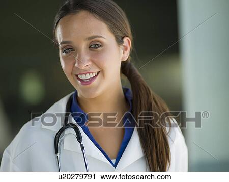 Portrait of female doctor View Large Photo Image Stock Image - Portrait of female doctor. Fotosearch