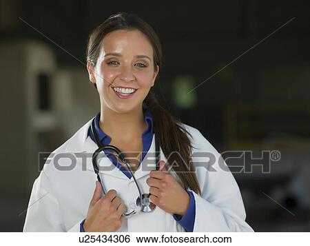 Stock Photograph - Portrait of female doctor. Fotosearch