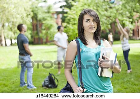 Portrait of female student on campus View Large Photo Image Picture - Portrait of female student on campus. Fotosearch