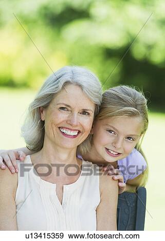 Portrait of grandmother with granddaughter (10-11) View Large Photo Image Stock Photo - Portrait of grandmother with granddaughter (10-11) . Fotosearch