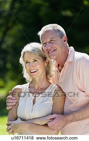 Stock Photo - Portrait of happy senior couple. Fotosearch