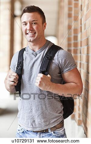 Portrait of male college student View Large Photo Image Stock Image - Portrait of male college student. Fotosearch